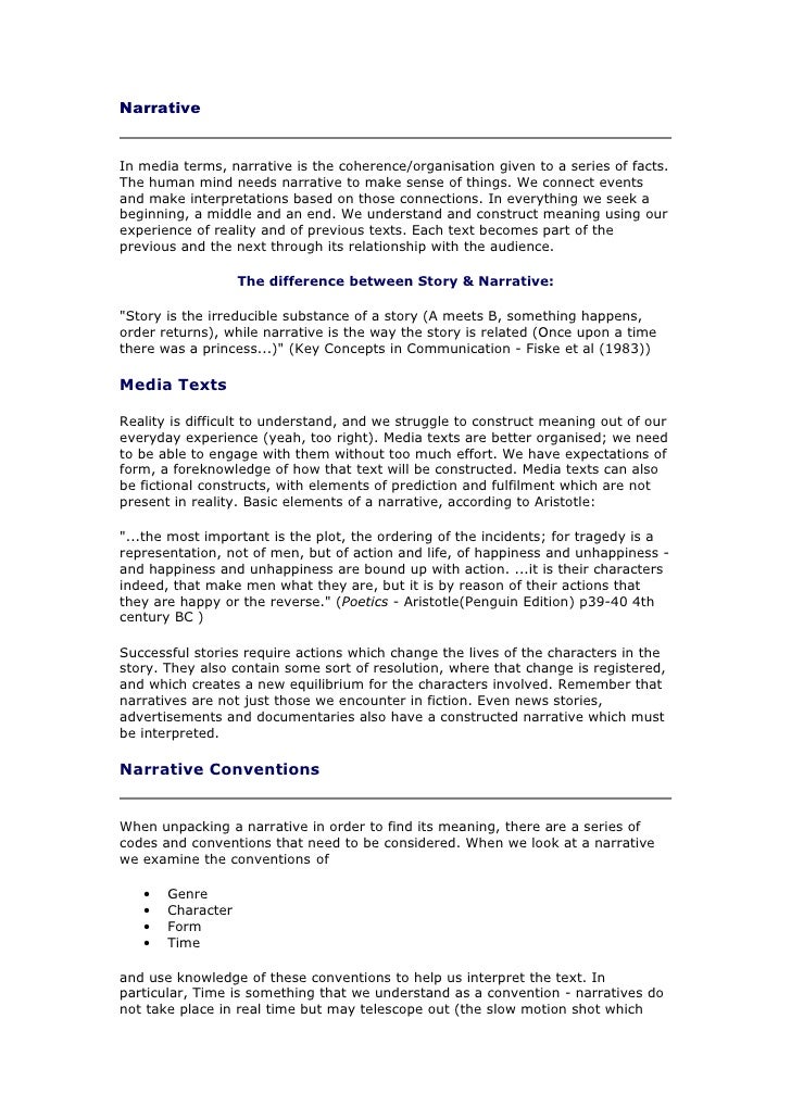 Reading narrative